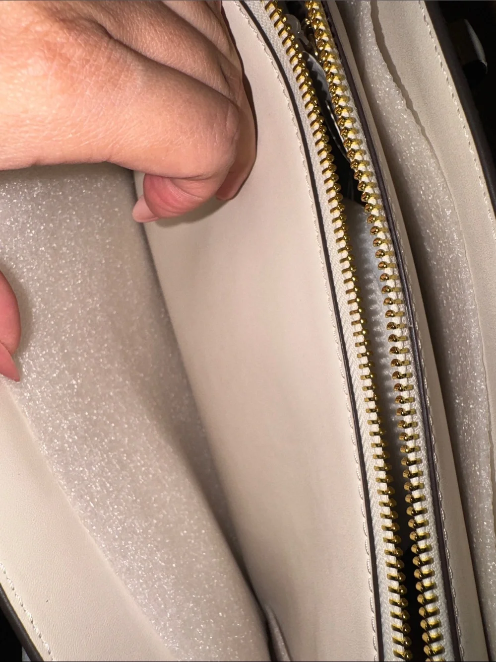 Michael Kors Beige & Cream Signature Satchel with Gold-Tone Logo